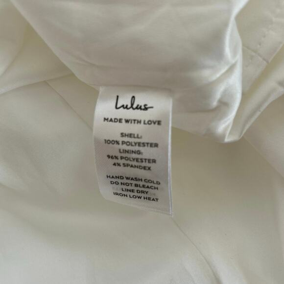 NWT Lulus Modern Adoration White Satin Backless Lace-Up Maxi Dress Size M - Picture 11 of 11